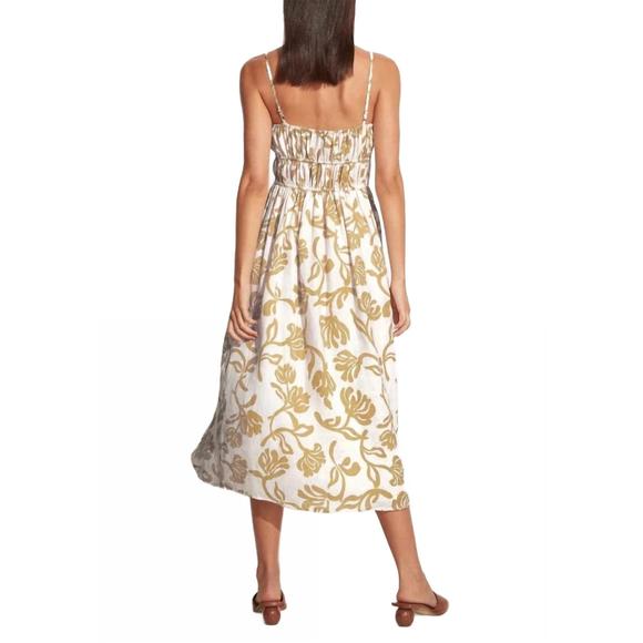 NEW FAITHFULL THE BRAND francesca midi dress in ensola floral print oat - Picture 2 of 2